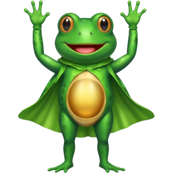 Frog wearing condom costume emoji