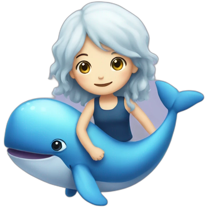 cute whale like a girl emoji