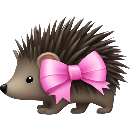porcupine with pink bow emoji