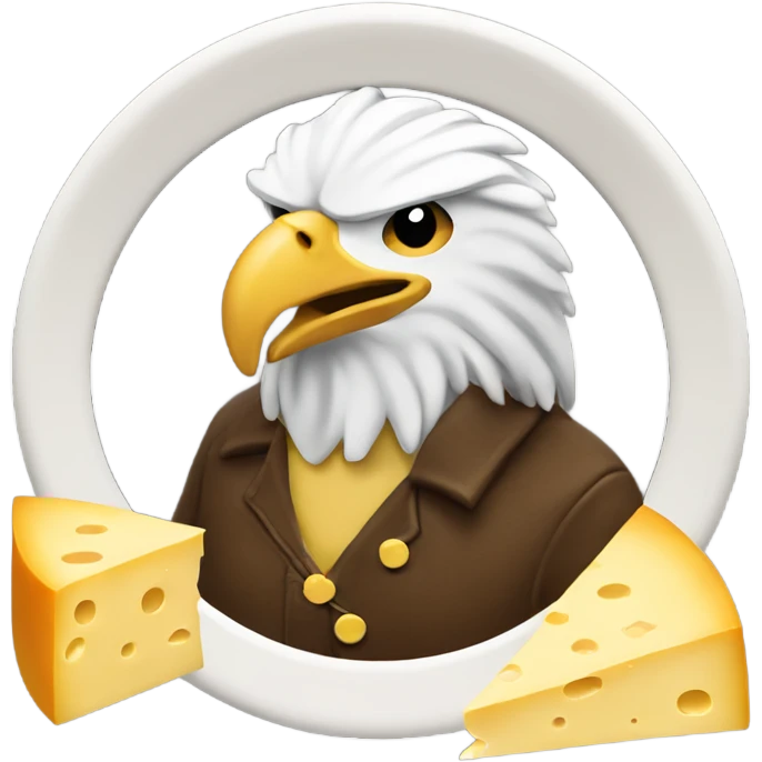 Man made out of cheese eating an eagle emoji