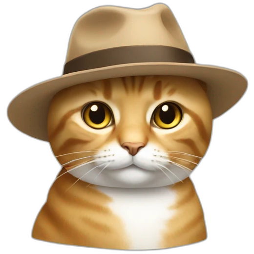 Un chat avec un chapeau emoji