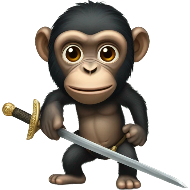 Chimpanzee with a sword emoji