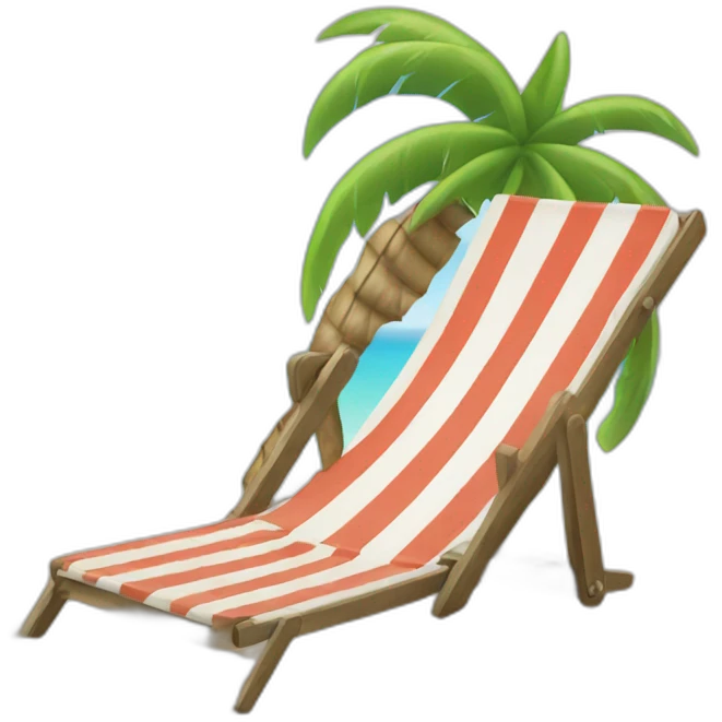Beach Palm tree deckchair emoji