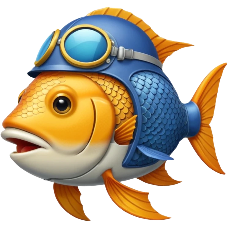 A fish wearing an airplane pilot’s helmet. emoji