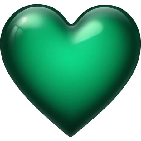 Dark green glass heart  emoji