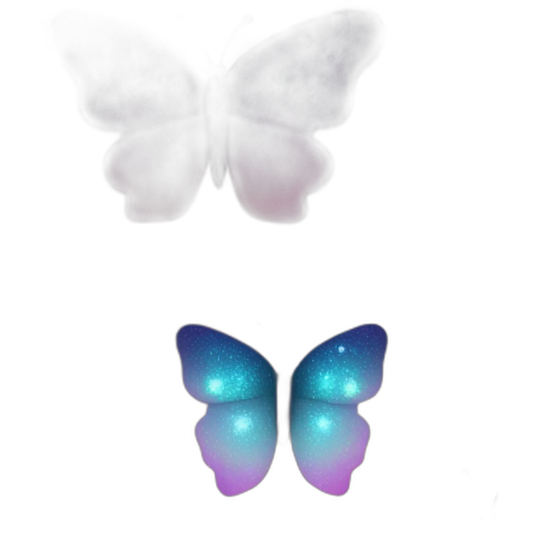 Shiny Glossy Glittery Sparkly Pastel Gradient Hue Iridescent Crystal Butterfly emoji