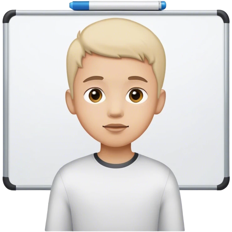 Boy with a whiteboard  emoji