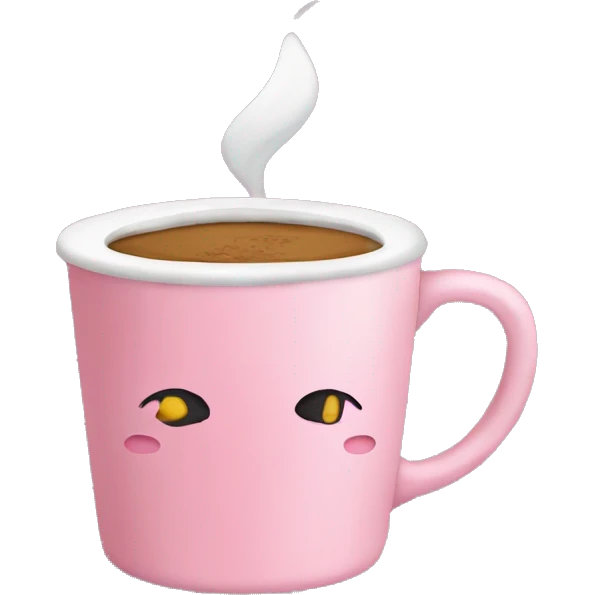 Light pink Coffee cup with a bow on it make it cozy hot chili ate in a coffee cup emoji