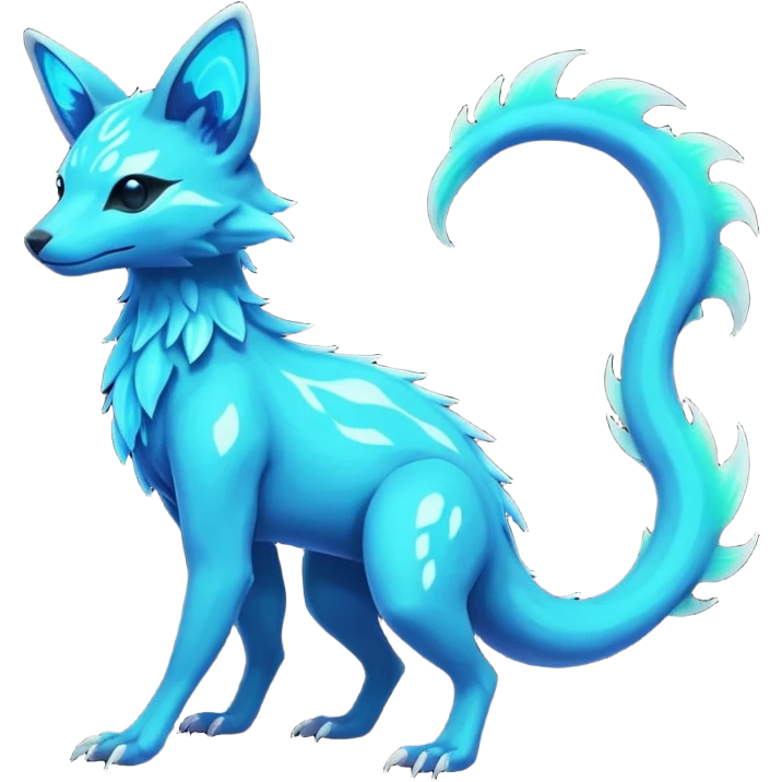 Rare realistic dark-neon glowing bioluminescent edgy badass epic pretty beautiful handsome gorgeous aesthetic colorful vibrant Vernid-Trico-species-Fakemon-creature by LiLaiRa, 4 legs, 1 tail, random markings, (full body) emoji