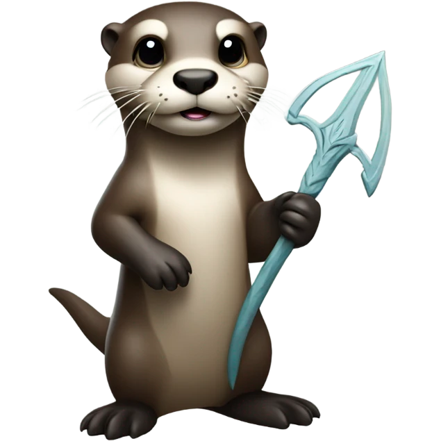Otter holding trident emoji