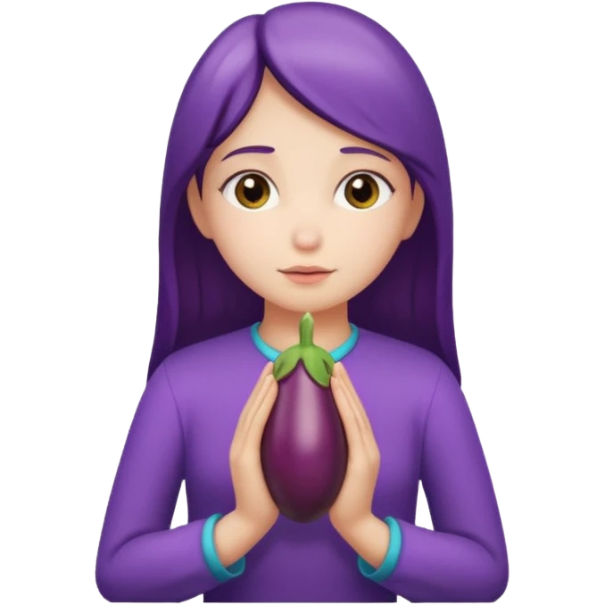 girl praying to 🍆 emoji