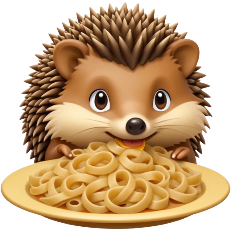 hedgehog eating pasta emoji