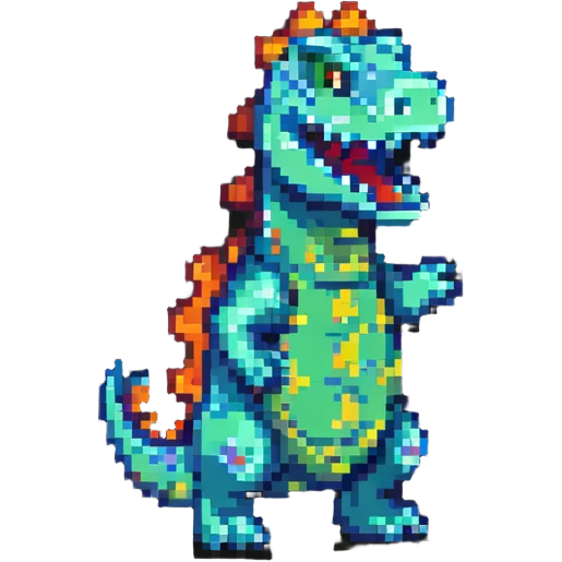 Reptar pixel art character emoji