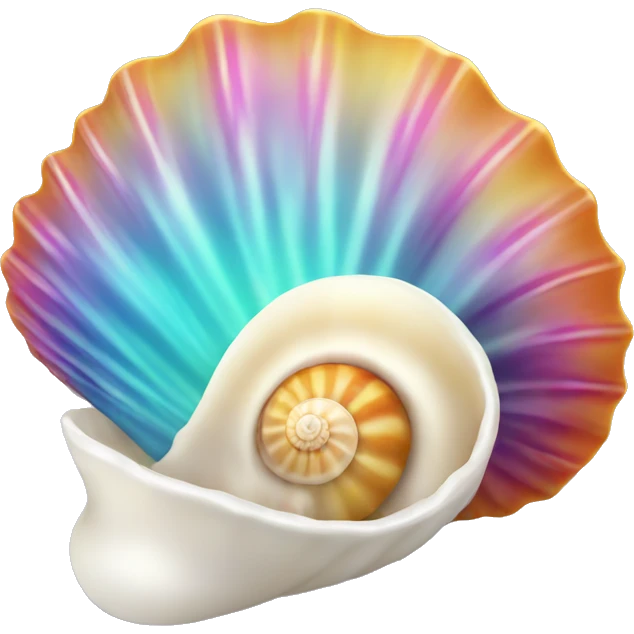 Colorfull sea shell with a pearl  emoji