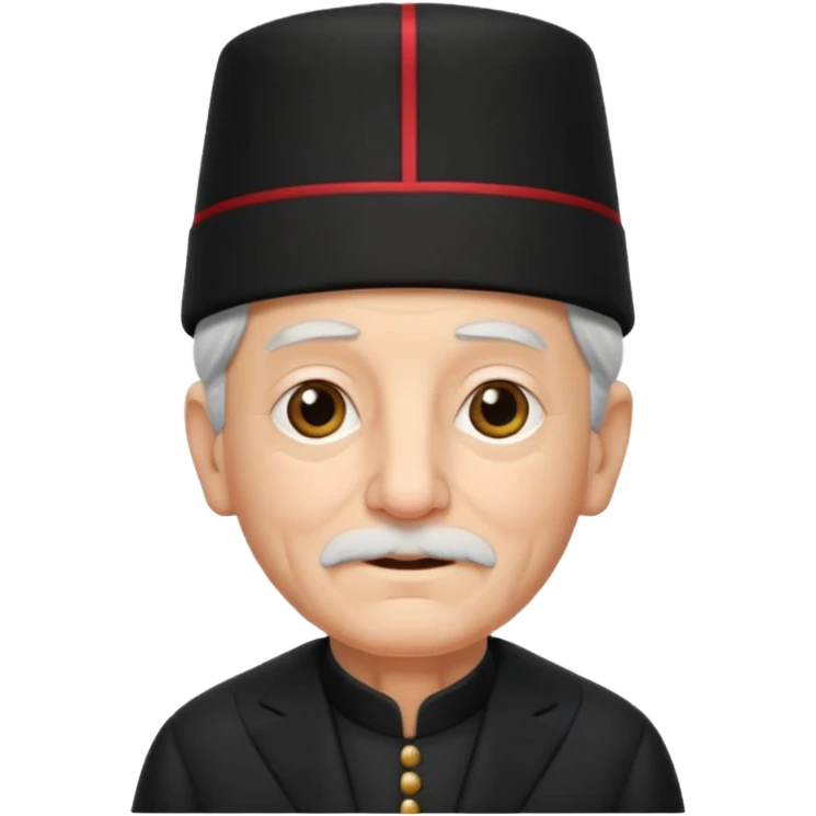 black suited old with fes hat emoji