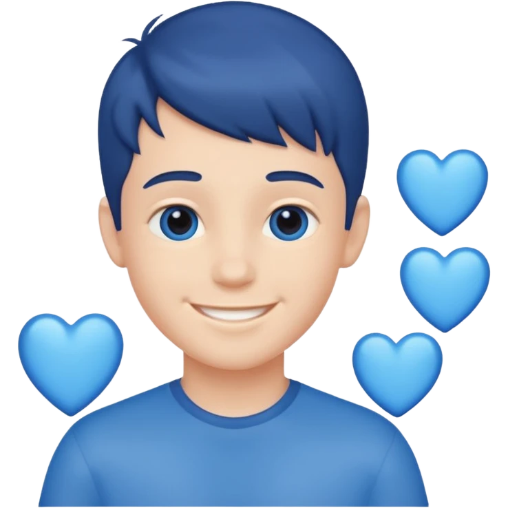 Blue hearts boy emoji