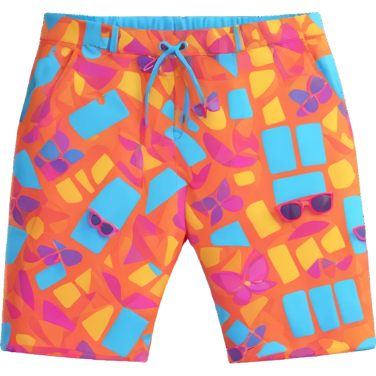 bright patterned bermuda shorts with stylish sunglasses emoji