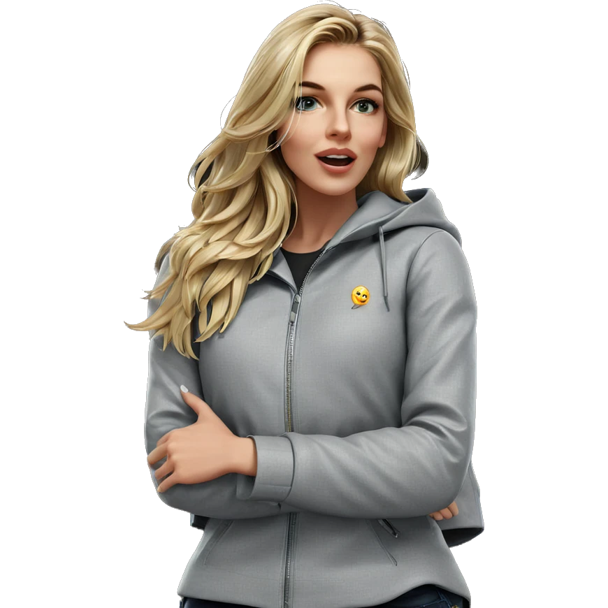 blonde girl in jacket emoji