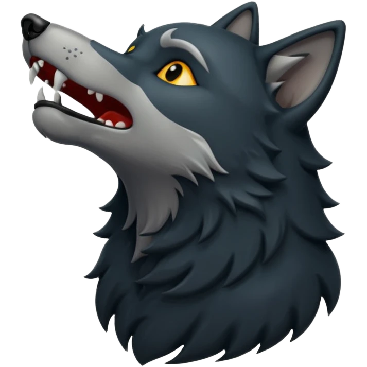 Black wolf howling emoji