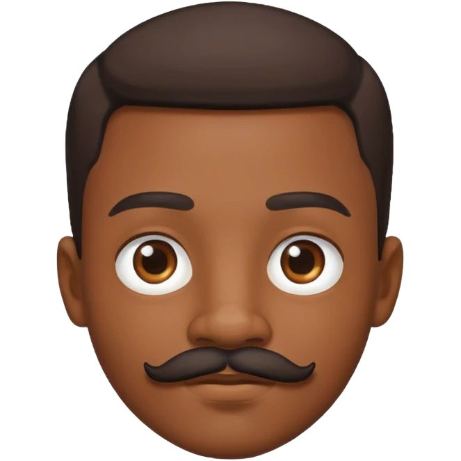 Black boy with mustace Portrait emoji