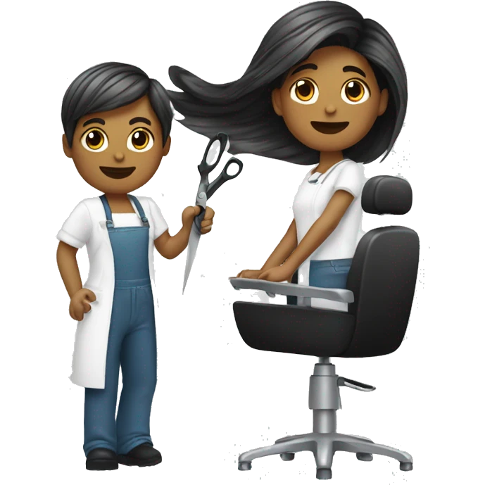 Hairdresser cutting hair emoji