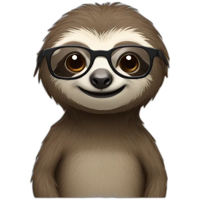 A sloth with glasses on emoji
