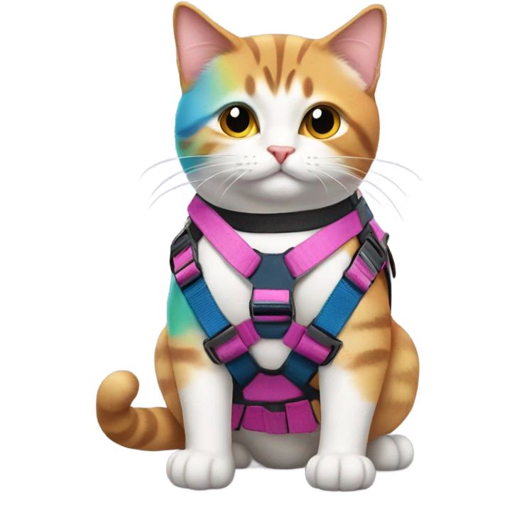 Cat wearing a harness  emoji