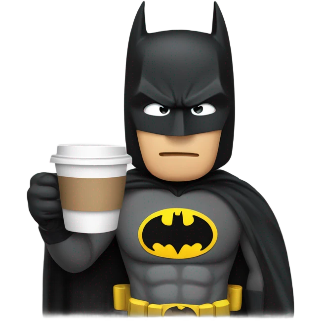 batman with a coffee in hand  emoji