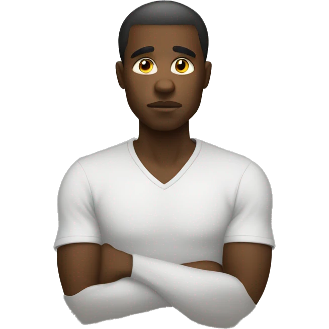 African man thinking hard emoji