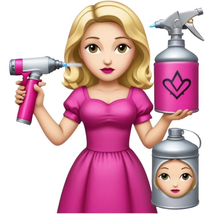 emoji della madonna vestita di fucsia con una bomboletta spray per fare i grafiti
 emoji