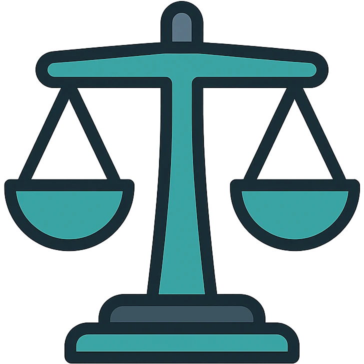 Change the logo to a teal and charcoal color scheme, maintaining a modern and clean legal consulting logo style. emoji