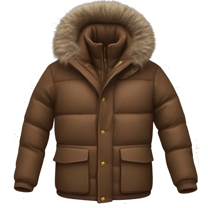 Realistic brown down jacket emoji