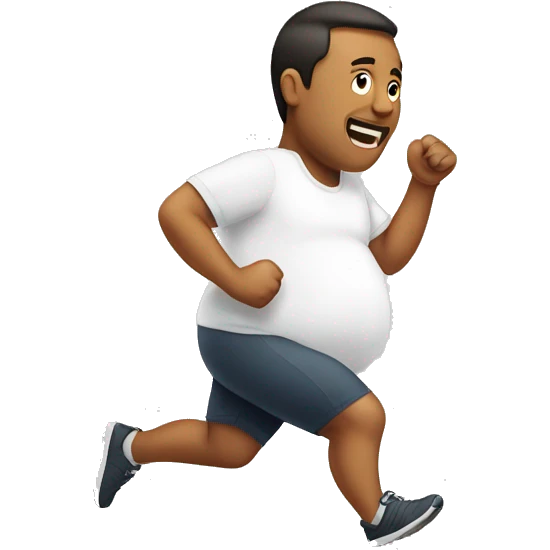 running pregnant man, a very big big pregnant belly emoji
