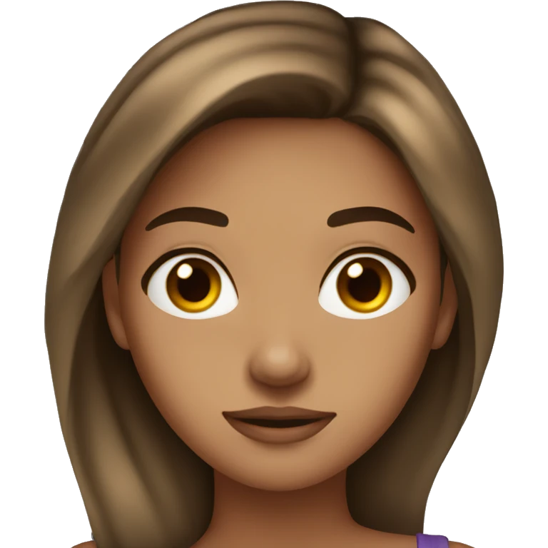 Cold girl brown hair tan skin  emoji
