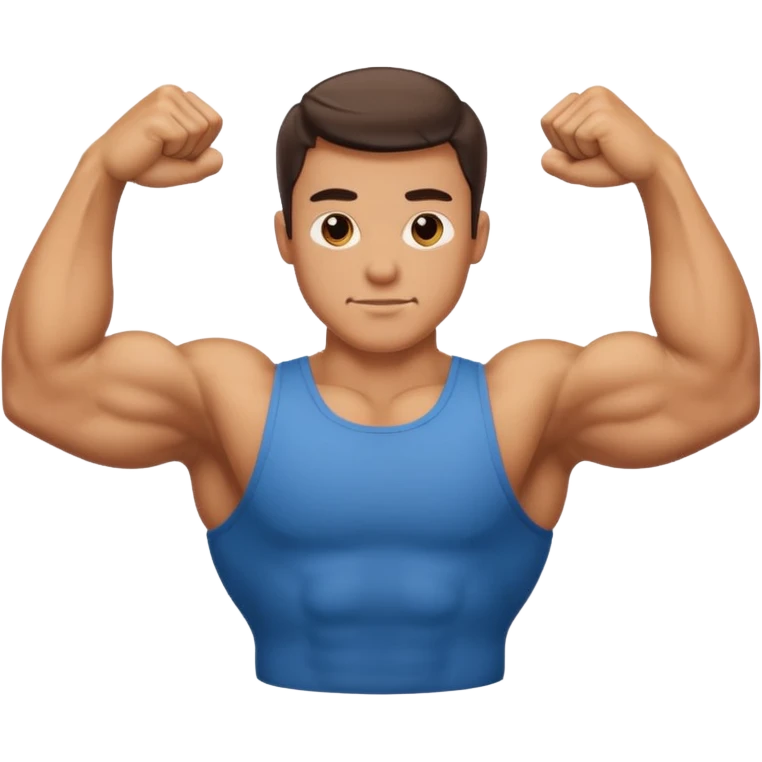 flexing bicep with arm curled emoji