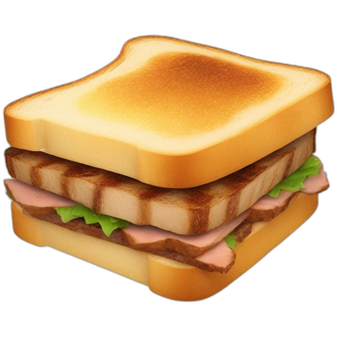 Toast sandwich with brisket meat emoji