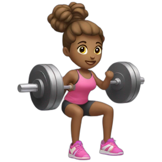 Girl who is doing weight lifting emoji