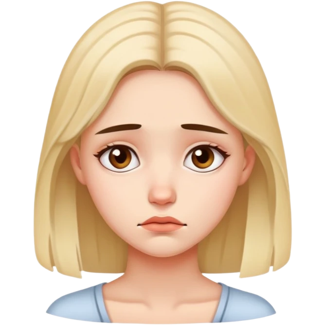 ايموجي انثى رقيقة حزينة جميلة emoji