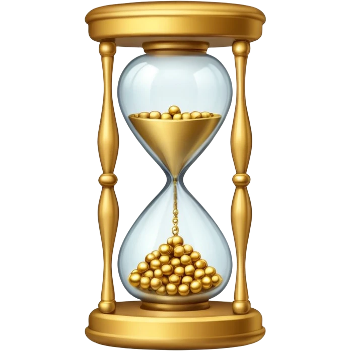 Hourglass with golden small marbles emoji