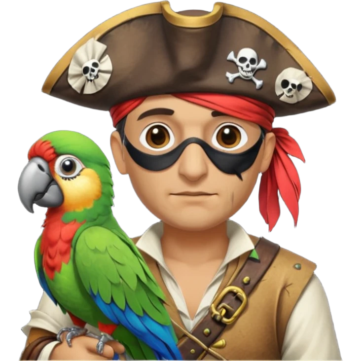 pirate and parrot emoji