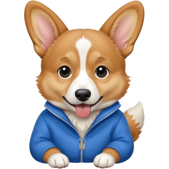 perrita caricatura gorgi gales comiendo con ropa celeste emoji