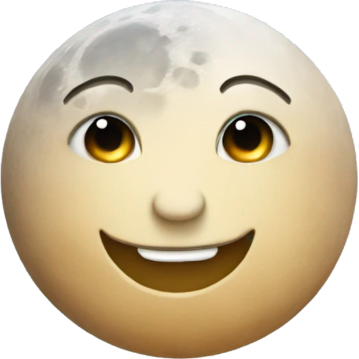 Moon astrology symbol with cute face emoji