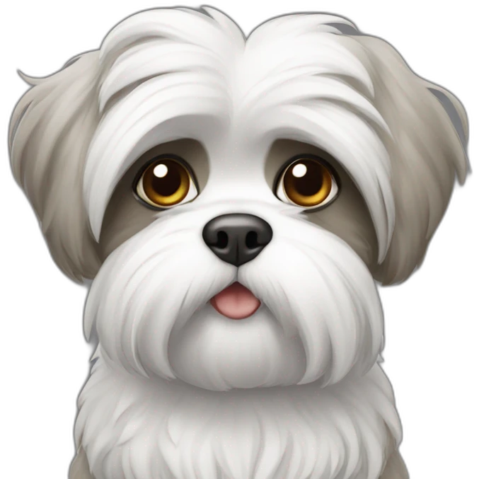Shitzu roux gris et blanc emoji