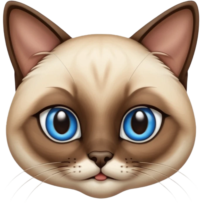 
Siamese cat face long hair emoji