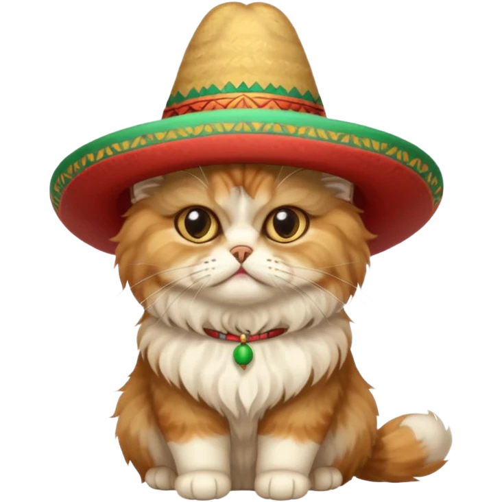 mexican hat persian cat sitting emoji