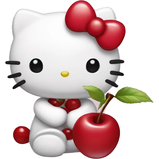 hello kitty with cherry emoji