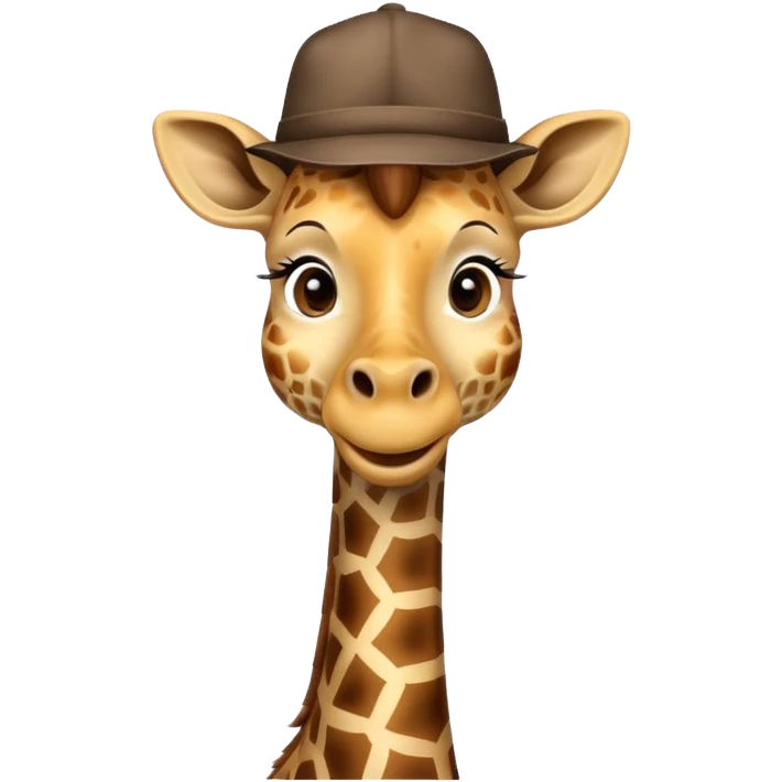 Giraffe wearing a hat emoji