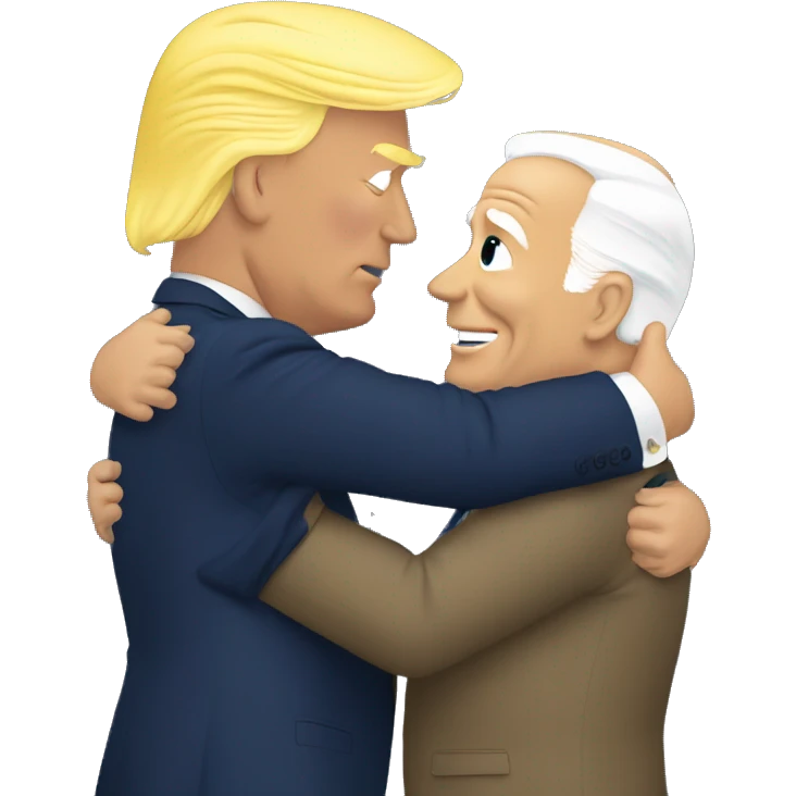 Trump hugging and kissing Joe Biden  emoji