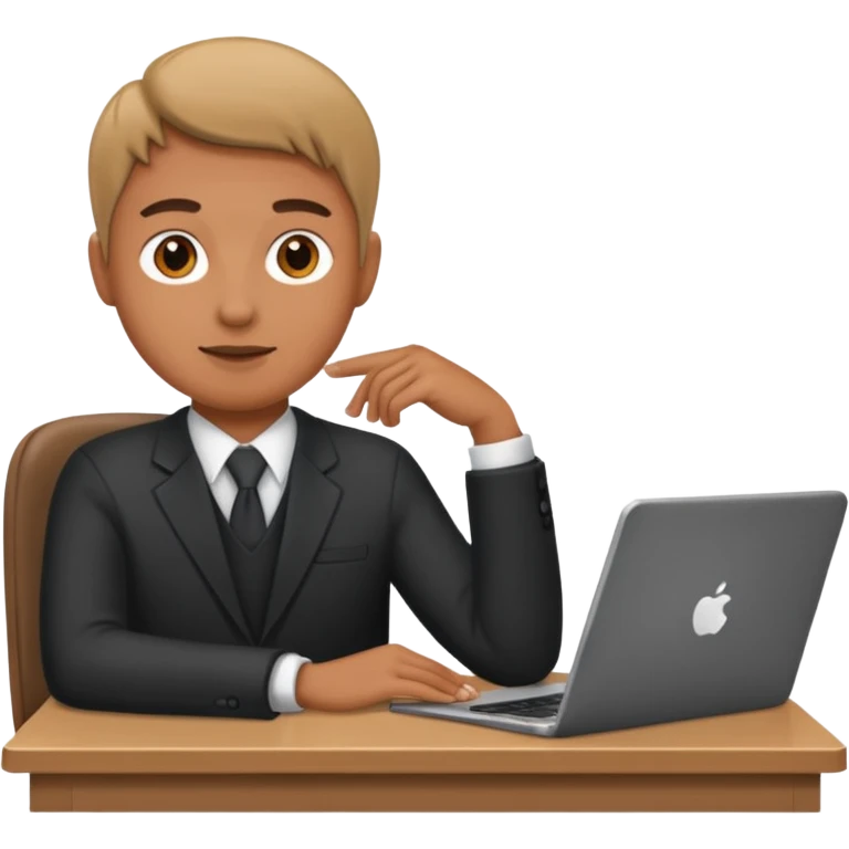Person sitting at a desk emoji