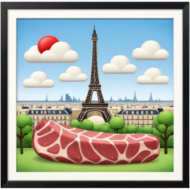  paris art city SPAM meat sculpture arty landscape  emoji